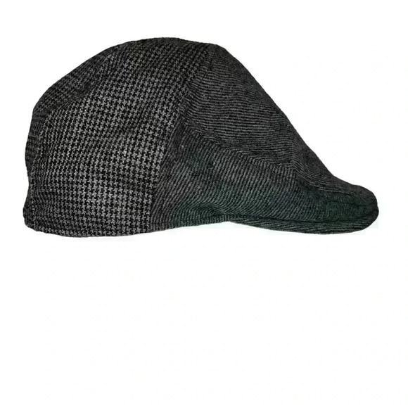 Wool blend herringbone Tweed houndstooth Mens  newsboy Poplin Ivy Hat Cap - Picture 1 of 4